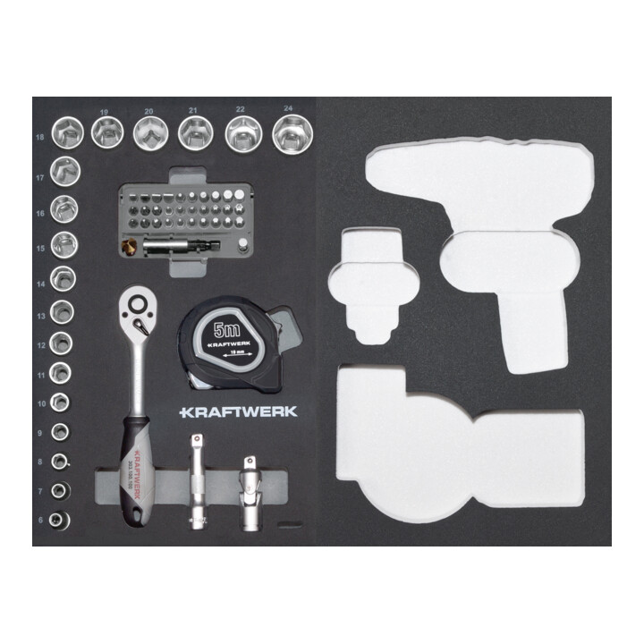 Kraftwerk Boîte à outils B147, 3/8", 97 pièces sans outil électrique avec Bosch