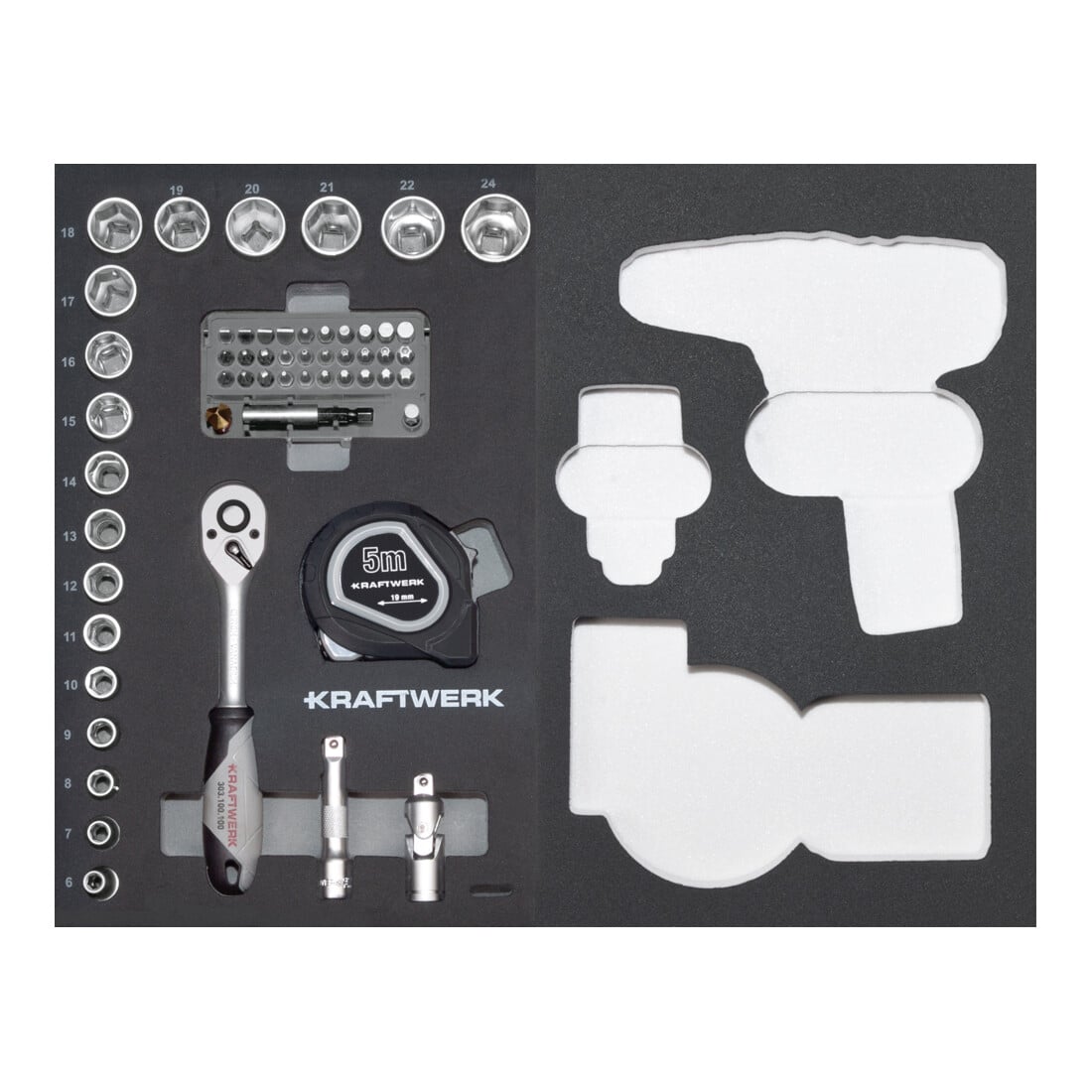 Kraftwerk Boîte à outils B147, 3/8", 97 pièces sans outil électrique avec Bosch