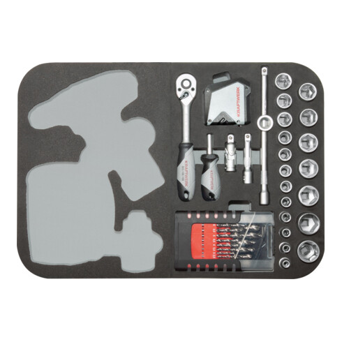 Kraftwerk Boîte à outils B160, 3/8", 162 pièces sans outil électrique avec Bosch