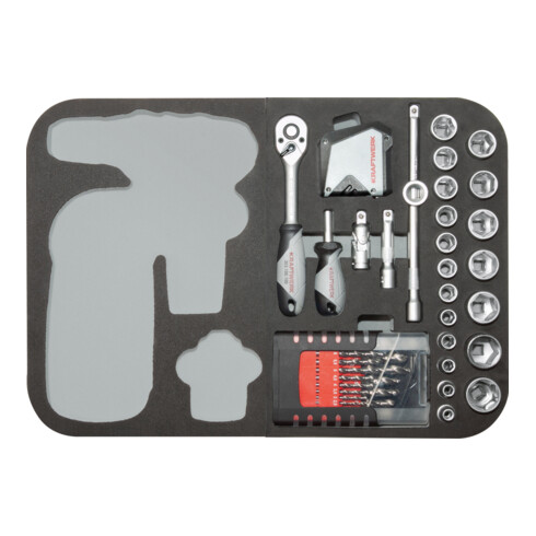 Kraftwerk Boîte à outils B160, 3/8", 162 pièces sans outil électrique + Metabo
