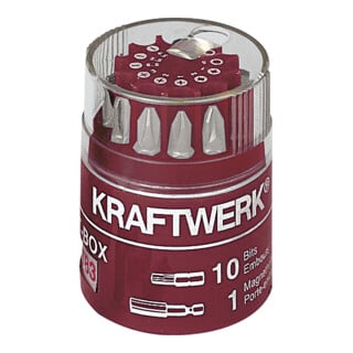 Kraftwerk Boîte de bits universels 1/4", 11 pièces