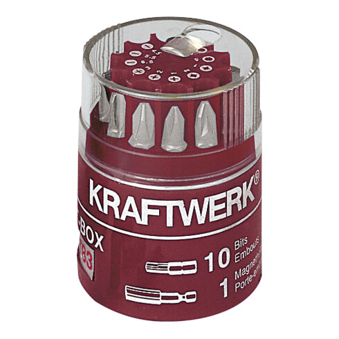 Kraftwerk Boîte de bits universels 1/4", 11 pièces