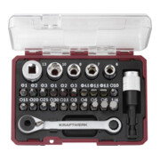 Kraftwerk Boîte d'embouts avec mini-clé à cliquet 1/4" S2, 27 pcs