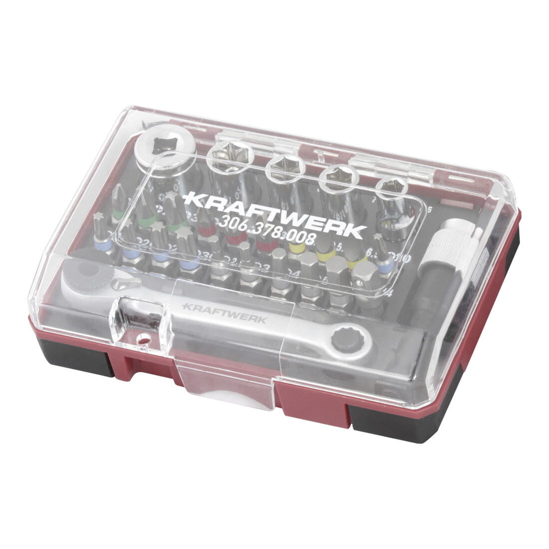 Kraftwerk Boîte d'embouts avec mini-clé à cliquet 1/4" S2, 27 pcs