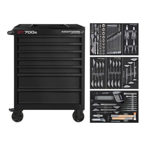 Kraftwerk BT LINE BT700s 7 tiroirs noir, 113 pièces