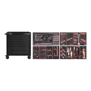 Kraftwerk BT LINE Chariot d'atelier BT900, 7 tiroirs noir, 291 pcs
