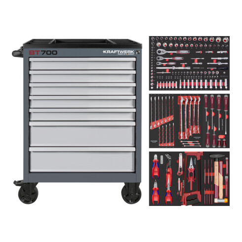 Kraftwerk BT LINE Werkstattwagen BT700 7 Schubladen 190-tlg.