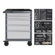 Kraftwerk BT700 Chariot d'atelier, 5 tiroirs, BASIC, 173 pcs.