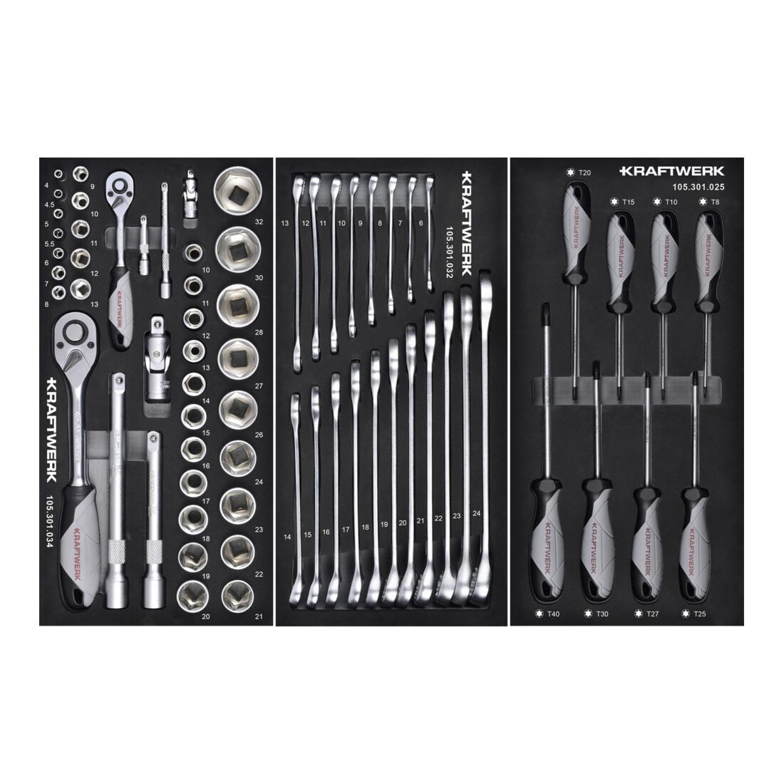Kraftwerk BT700 Chariot d'atelier, 5 tiroirs, BASIC, 173 pcs.