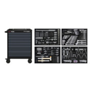 Kraftwerk BT700 Chariot d’atelier, 7 tiroirs, BASIC, ant, 337 pcs.