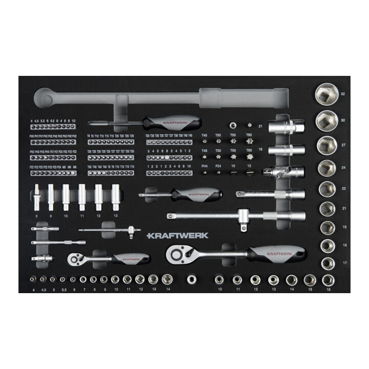 Kraftwerk BT700 Chariot d’atelier, 7 tiroirs, BASIC, ant, 337 pcs.