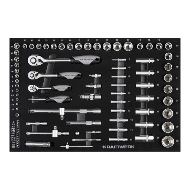 Kraftwerk BT700 Chariot d'atelier, 8 tiroirs, BASIC, 351 pcs.