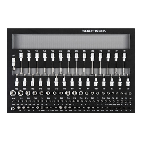 Kraftwerk BT700 Chariot d'atelier, 8 tiroirs, BASIC, 351 pcs.