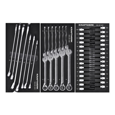 Kraftwerk BT700 Chariot d'atelier, 8 tiroirs, BASIC, 351 pcs.