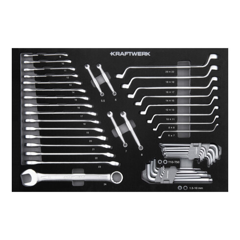 Kraftwerk BT700 Chariot d'atelier, 8 tiroirs, BASIC, 351 pcs.