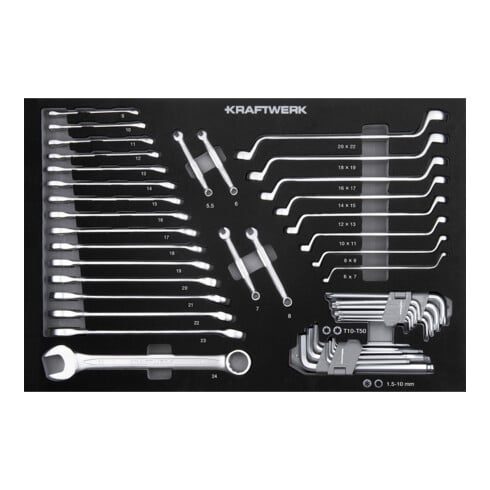 Kraftwerk BT700 Chariot d'atelier, 8 tiroirs, BASIC, 351 pcs.