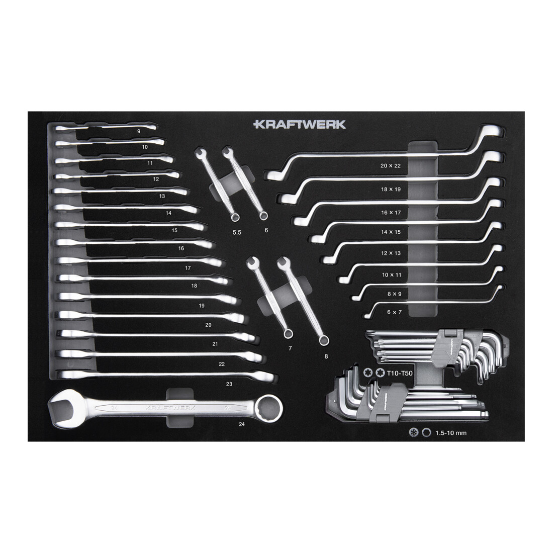 Kraftwerk BT700 Chariot d'atelier, 8 tiroirs, BASIC, 351 pcs.