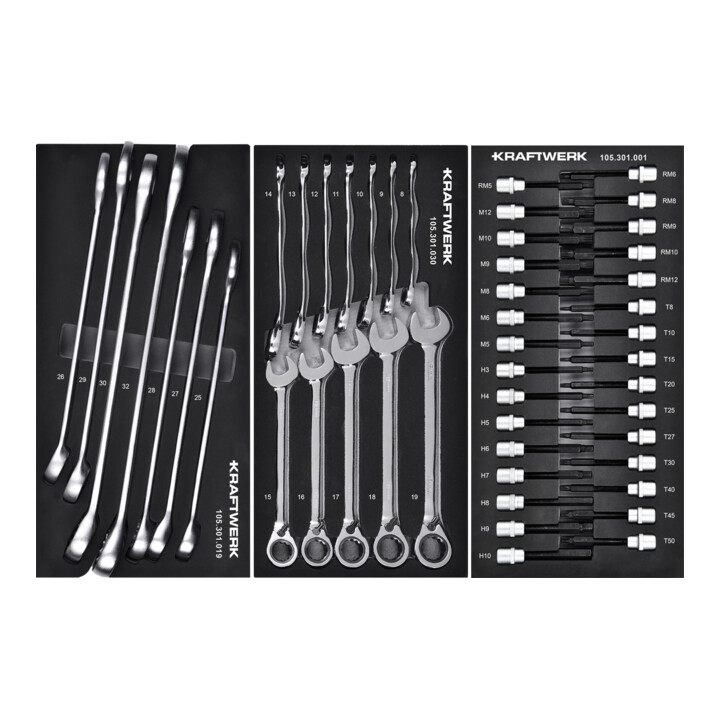 Kraftwerk BT700 Chariot d'atelier, 8 tiroirs, BASIC, 351 pcs.