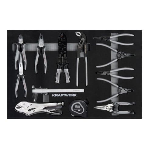 Kraftwerk BT700 Chariot d'atelier, 8 tiroirs, BASIC, 351 pcs.