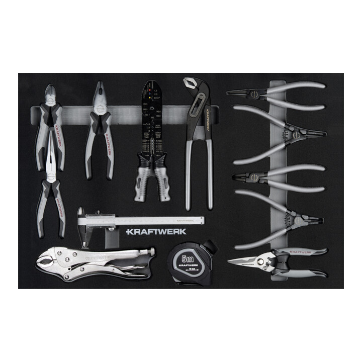 Kraftwerk BT700 Chariot d'atelier, 8 tiroirs, BASIC, 351 pcs.