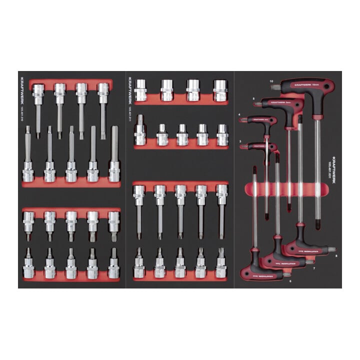 Kraftwerk BT700 Chariot d'atelier, 8 tiroirs, PRO, 296 pièces