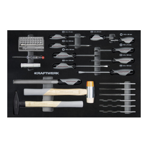 Kraftwerk BT700 Werkstattwagen, 7 Schubladen, BASIC, ant, 337-tlg.