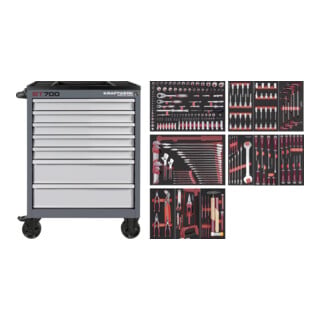 Kraftwerk BT700 Werkstattwagen, 7 Schubladen, PRO, 278-tlg.