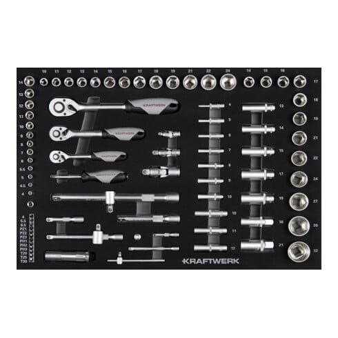 Kraftwerk BT700 Werkstattwagen, 8 Schubladen, BASIC, 351-tlg.