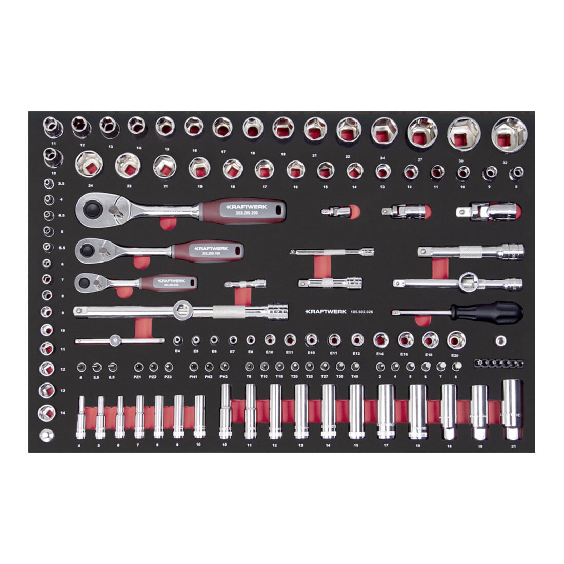 Kraftwerk BT700 Werkstattwagen, 8 Schubladen, PRO, 296-tlg.