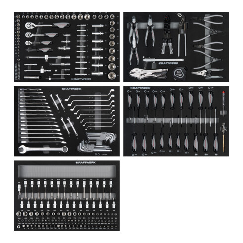 Kraftwerk Chariot d'atelier BT700, 7 tiroirs, 274 pièces.