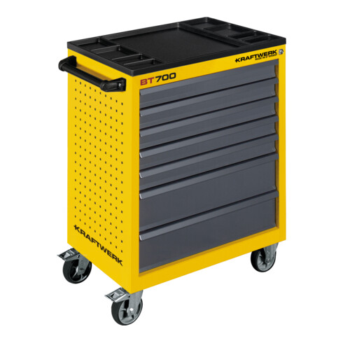 Kraftwerk Chariot d'atelier BT700 JAUNE 60/40 7 tiroirs