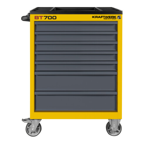 Kraftwerk Chariot d'atelier BT700 JAUNE 60/40 7 tiroirs