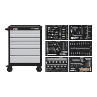Kraftwerk Chariot d'atelier LT LINE LT700, 7 tiroirs, 301 pcs.