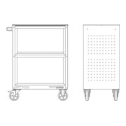Kraftwerk Chariot de service BT700 avec tapis en caoutchouc-5