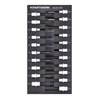 Kraftwerk Clé à douille 1/2'' à six pans creux à dents multiples 21 pièces 20x40