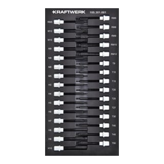 Kraftwerk Clé à douille 3/8'' à six pans creux TX à 30 pièces 20x40