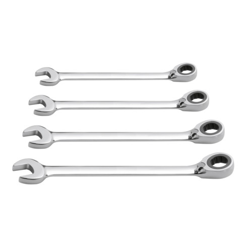 Kraftwerk Clé à molette à cliquet Jeu de 4 pièces 10-13-17-19