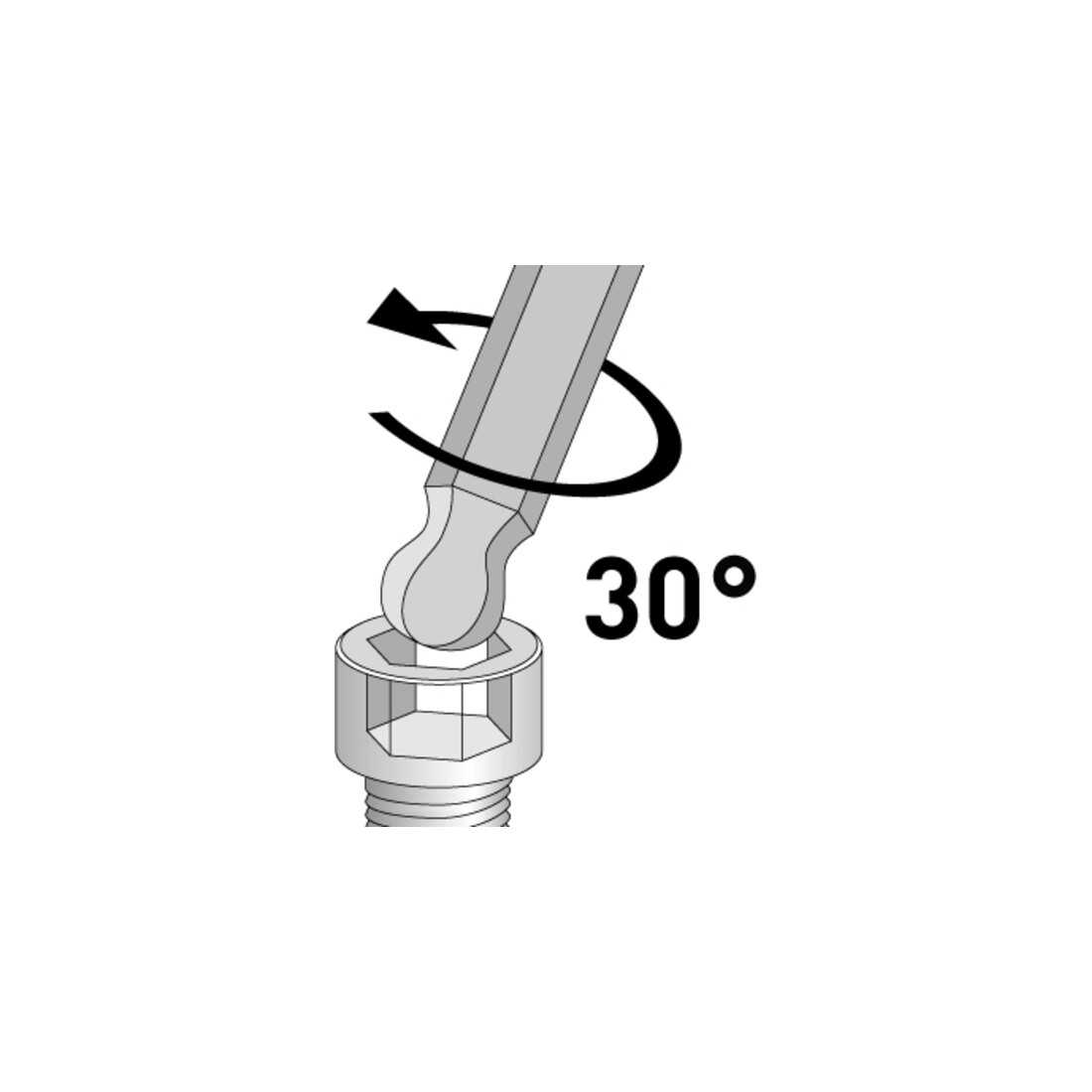 Kraftwerk Clé à six pans creux à tête sphérique 2,5 mm