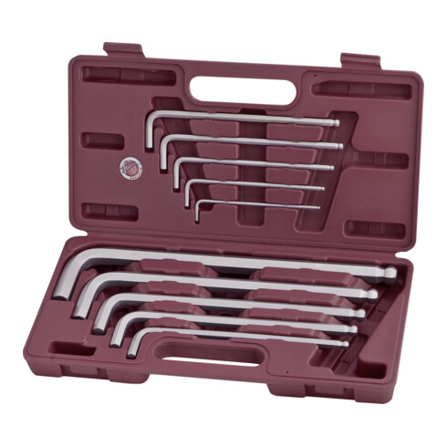 Kraftwerk Coffret de clés à douille à tête sphérique pour vis à six pans creux, 10 pièces.