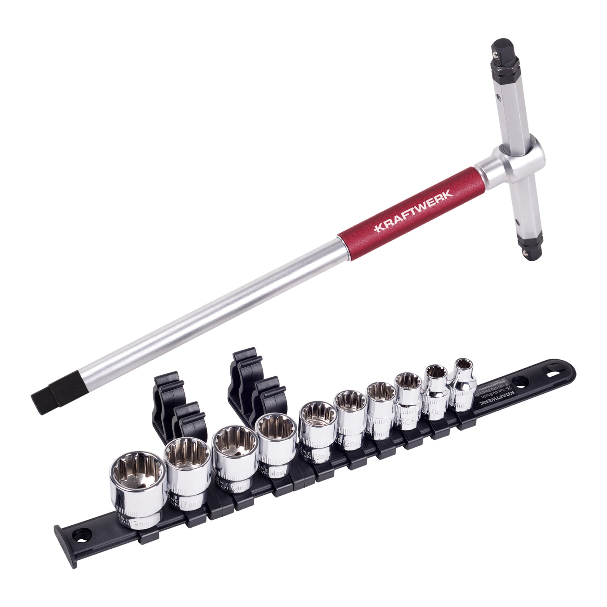 Kraftwerk COMBI-Steckschlüsselsatz 3/8" mit T-Schl., 11 tlg.