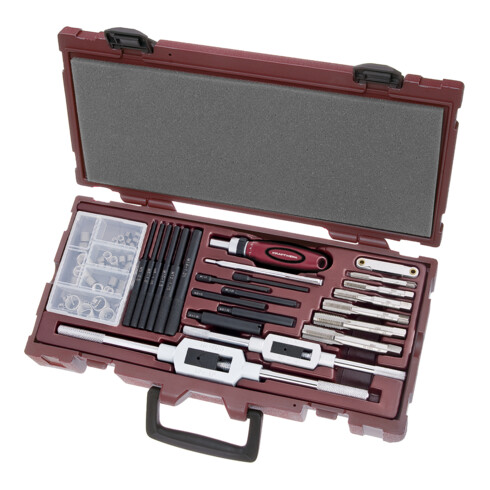 Kraftwerk COMPLETO Trousse de réparation de filetage avec inserts filetés, 77 pièces