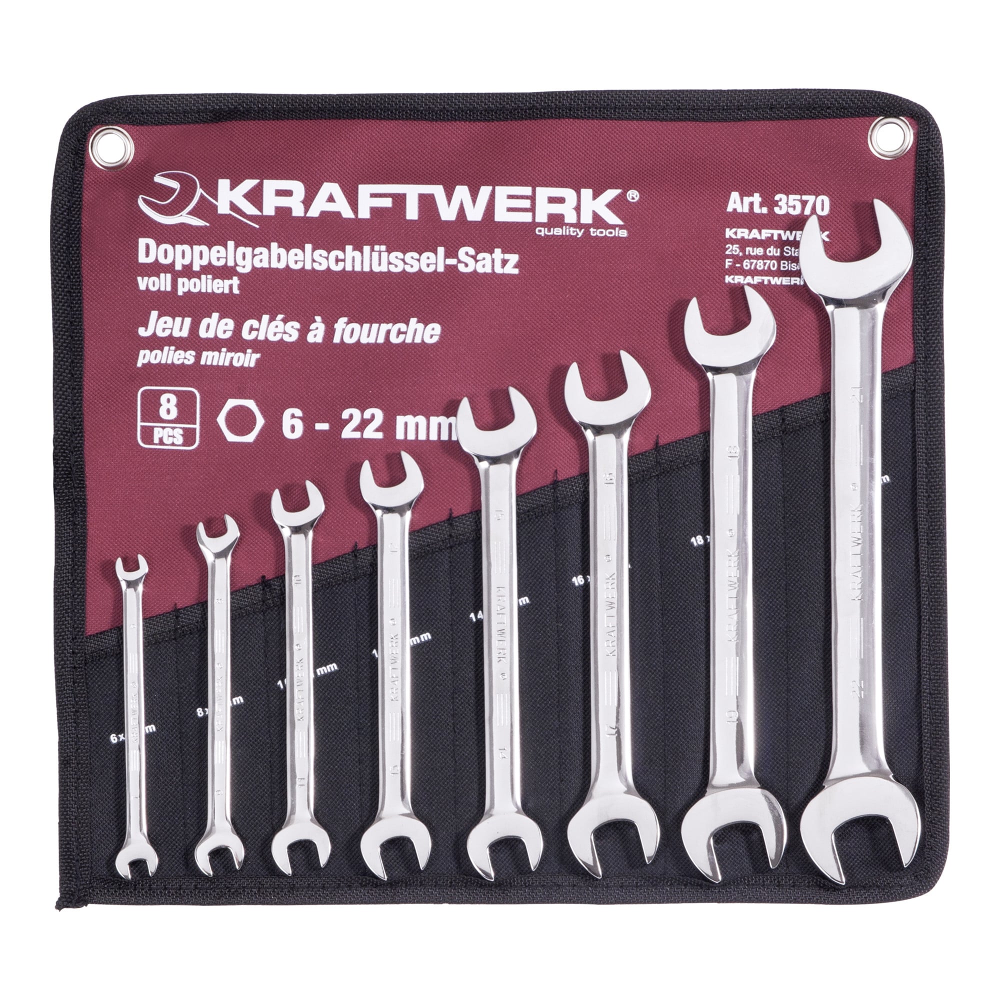 Kraftwerk Doppelgabelschlüssel 6 - 22 mm Satz 8 -tlg.