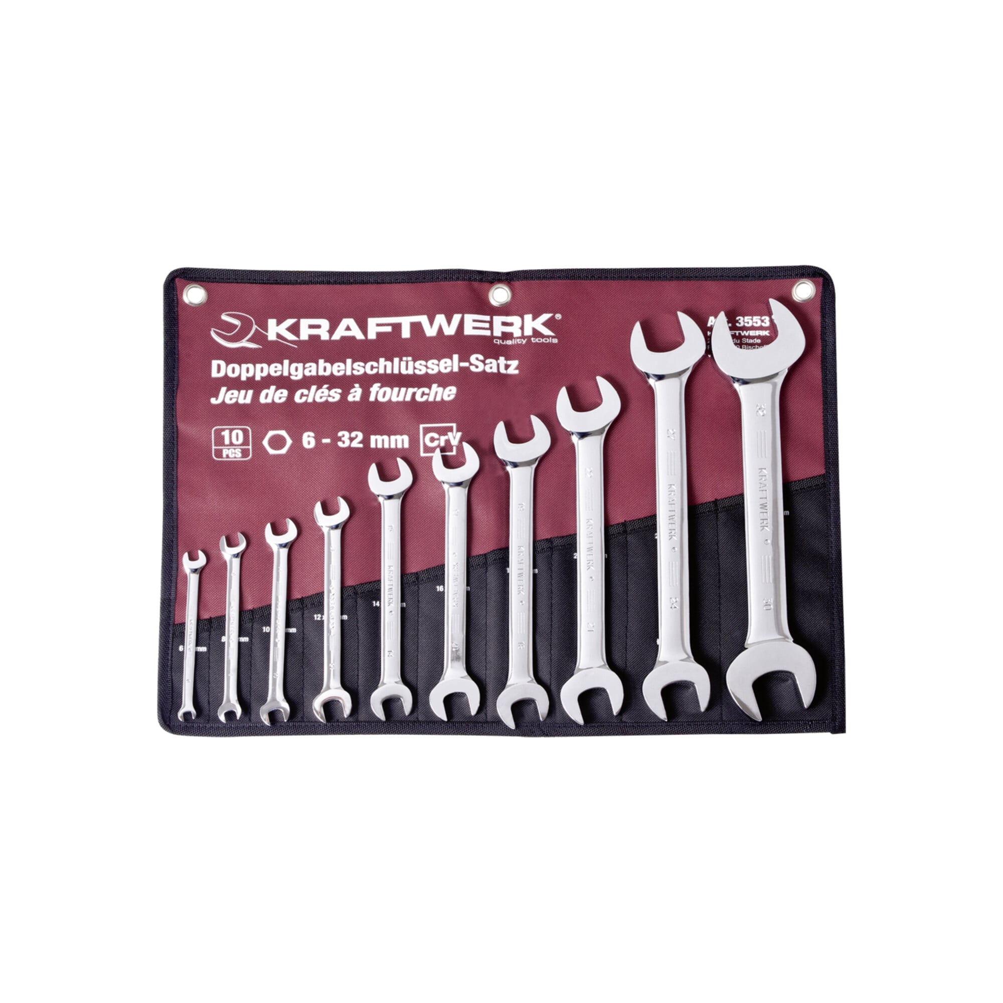 Kraftwerk Doppelgabelschlüssel Satz 6-32 mm 10-tlg.