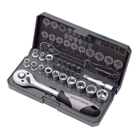 Kraftwerk doppenset, basic, 1/4", 26 dlg.