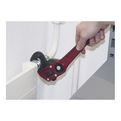 Kraftwerk Eckrohrzange mit verstellbarem Kopf