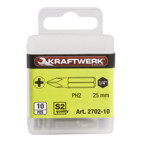 Kraftwerk Embout Phillips 1/4" 25 mm N° 2, 10 pièces