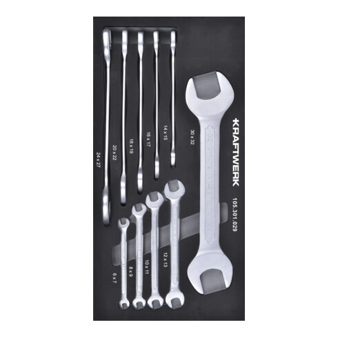 Kraftwerk Ensemble de clés à molette 10 pièces 20x40 insert