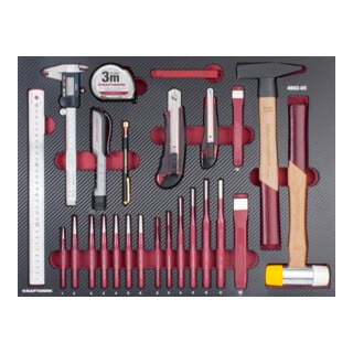Kraftwerk Ensemble d'outils de frappe/mesure/coupe, 41 pièces