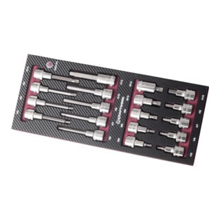 Kraftwerk EVA3 Jeu de douilles à cliquet 1/2", 19 pièces
