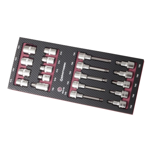 Kraftwerk EVA3 Jeu de douilles à cliquet 1/2" TX, 19 pièces